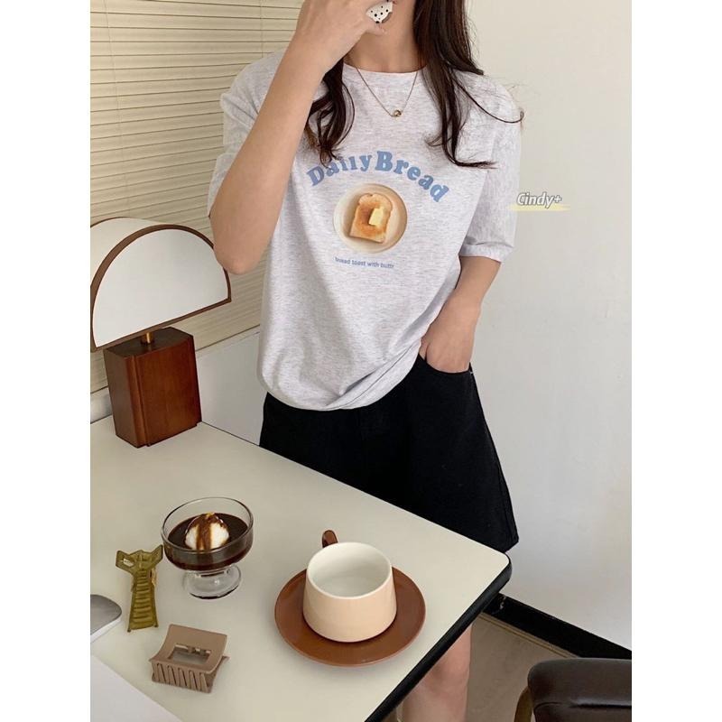 現貨♡ 3021D 可愛 趣味 下午茶 珍珠奶茶 吐司 點心 女上衣 短袖T恤 短袖上衣 女短袖-細節圖5
