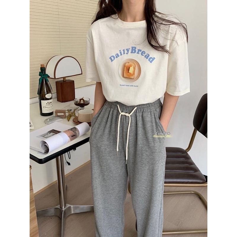 現貨♡ 3021D 可愛 趣味 下午茶 珍珠奶茶 吐司 點心 女上衣 短袖T恤 短袖上衣 女短袖-細節圖7