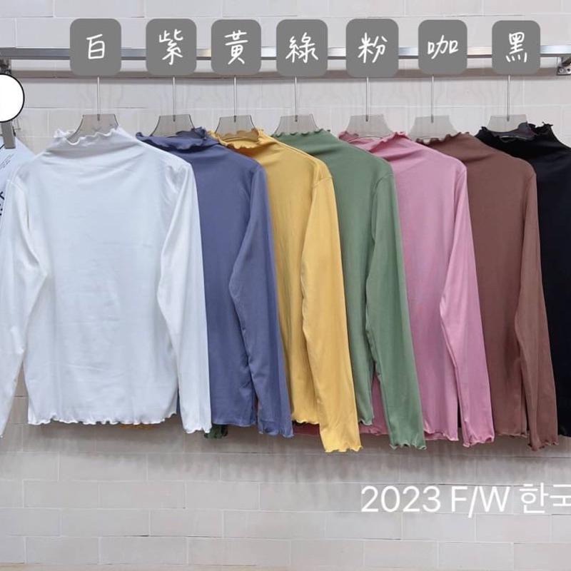 現貨𖤐 兔子魚║2090 衝量 秋冬必備 木耳邊 立領 多色 打底衣 德絨上衣 內磨毛 打底上衣 高領內搭 內搭衣-細節圖8