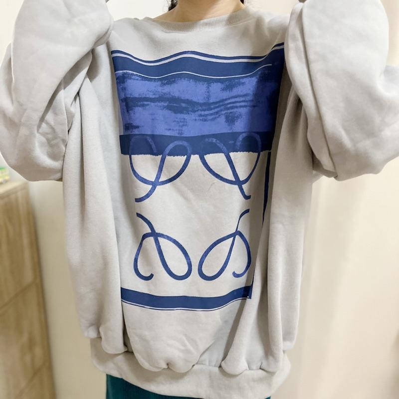 現貨𖤐 兔子魚║ 寬鬆 大尺碼 大學T 大學踢 簡約 個性風 慵懶風 長袖上衣 女長袖-細節圖5