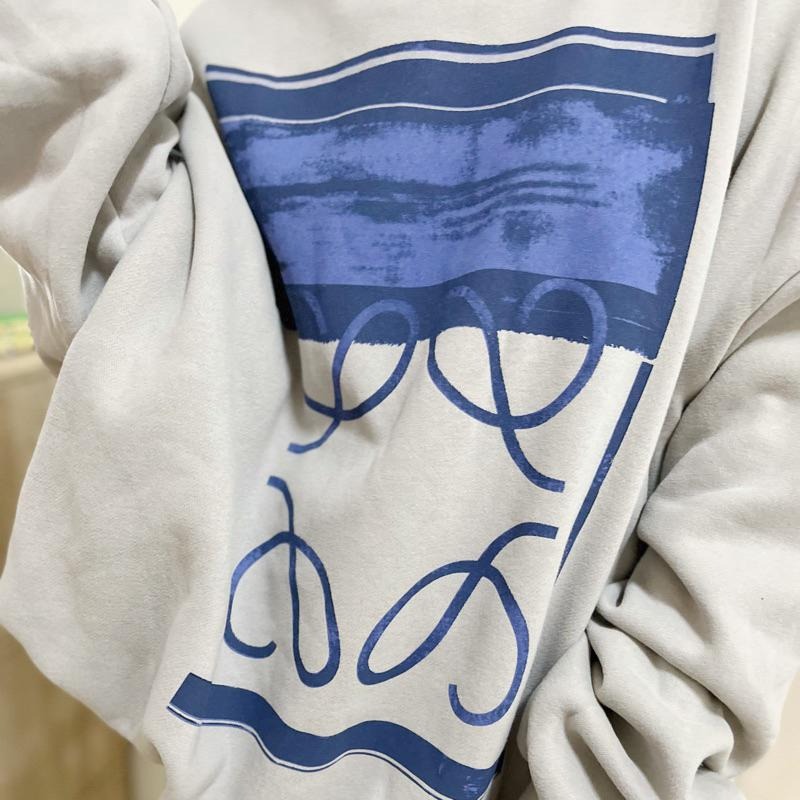 現貨𖤐 兔子魚║ 寬鬆 大尺碼 大學T 大學踢 簡約 個性風 慵懶風 長袖上衣 女長袖-細節圖6