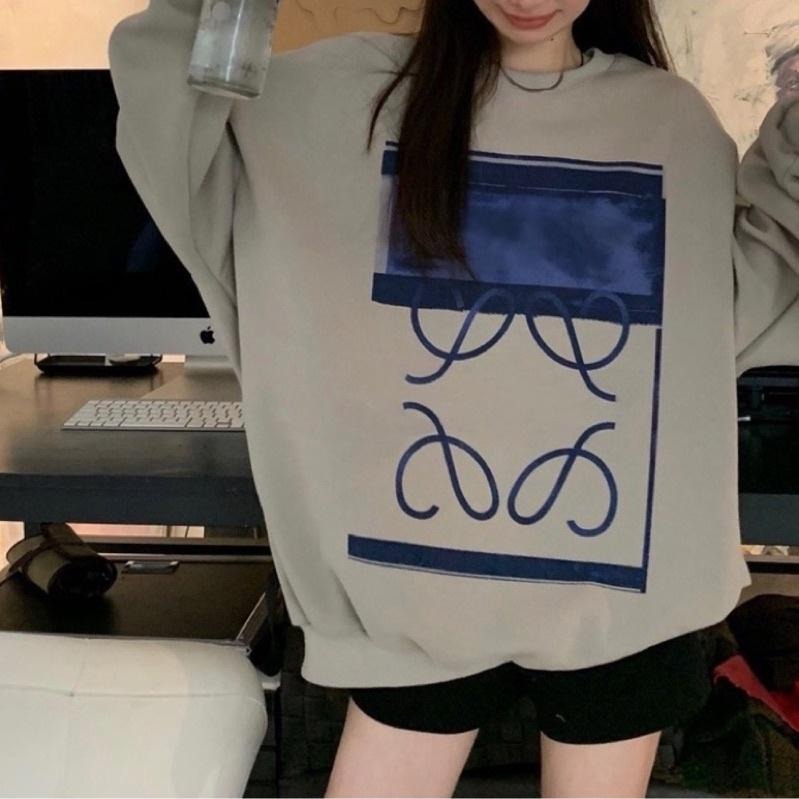 現貨𖤐 兔子魚║ 寬鬆 大尺碼 大學T 大學踢 簡約 個性風 慵懶風 長袖上衣 女長袖-細節圖8