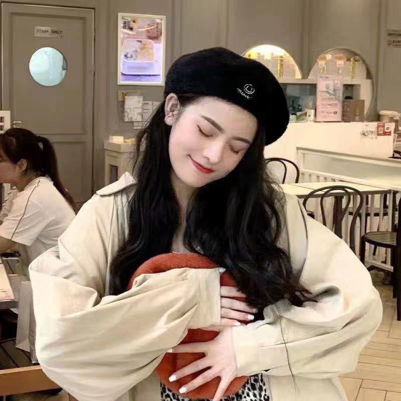 現貨𖤐 兔子魚║123-285 可愛貝蕾帽 刺繡愛心 毛呢貝蕾帽 愛心貝蕾帽 刺繡貝蕾帽 秋冬帽 女帽子-細節圖4