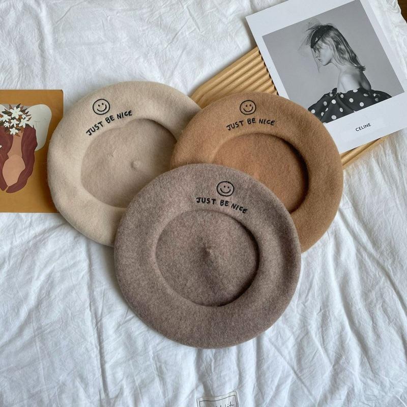 現貨𖤐 兔子魚║123-285 可愛貝蕾帽 刺繡愛心 毛呢貝蕾帽 愛心貝蕾帽 刺繡貝蕾帽 秋冬帽 女帽子-細節圖6