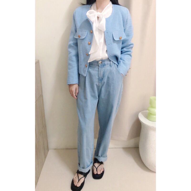 現貨♡ 牛仔褲 奶奶褲 寬鬆褲 老爺褲 後鬆緊腰 休閒百搭 女牛仔褲 棉花糖-細節圖3
