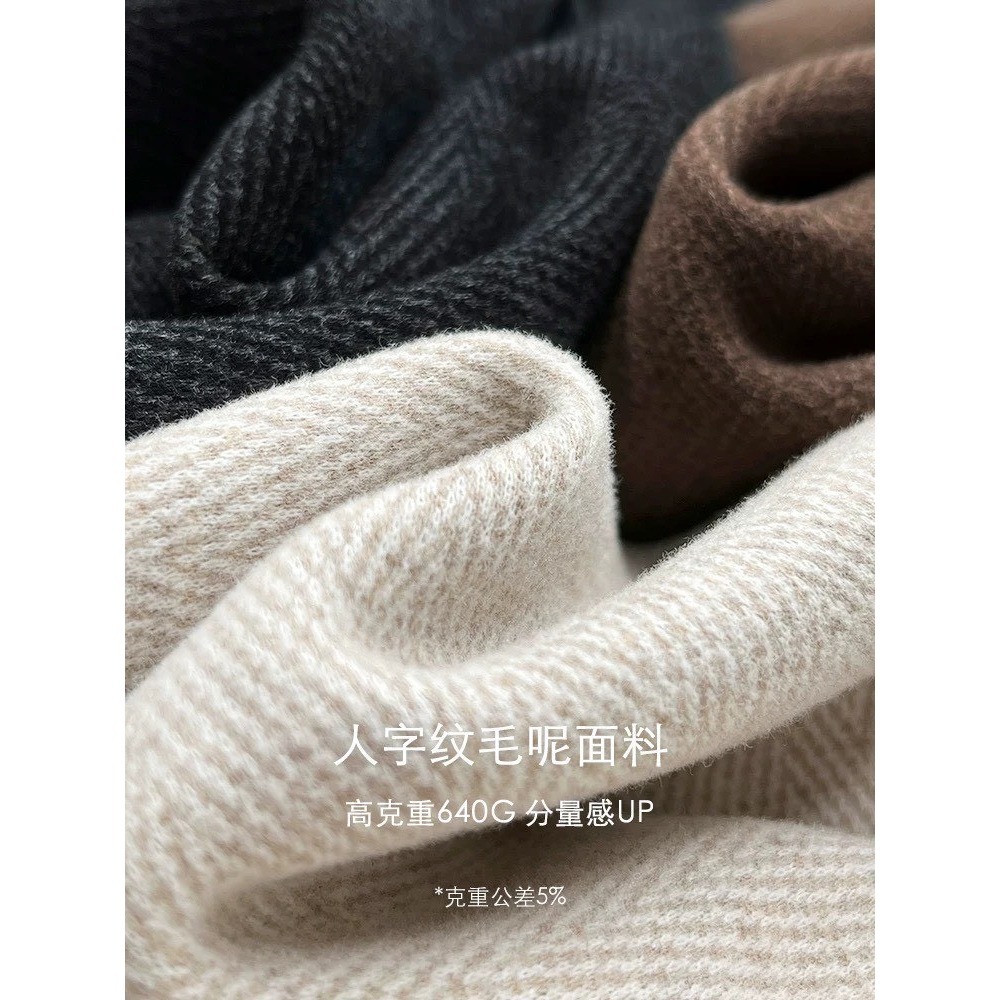 現貨𖤐兔子魚✓║L14512 女長褲 冬天長褲 加厚長褲 人字紋長褲 毛呢長褲 刷絨長褲 絨毛長褲 保暖長褲 寬鬆長褲-細節圖7