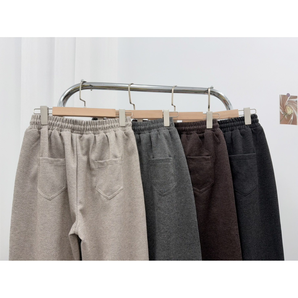 現貨𖤐兔子魚✓║L149274 女長褲 休閒長褲 冬天長褲 人字紋長褲 毛呢長褲 抽繩長褲 直筒長褲 口袋長褲 百搭長-細節圖8