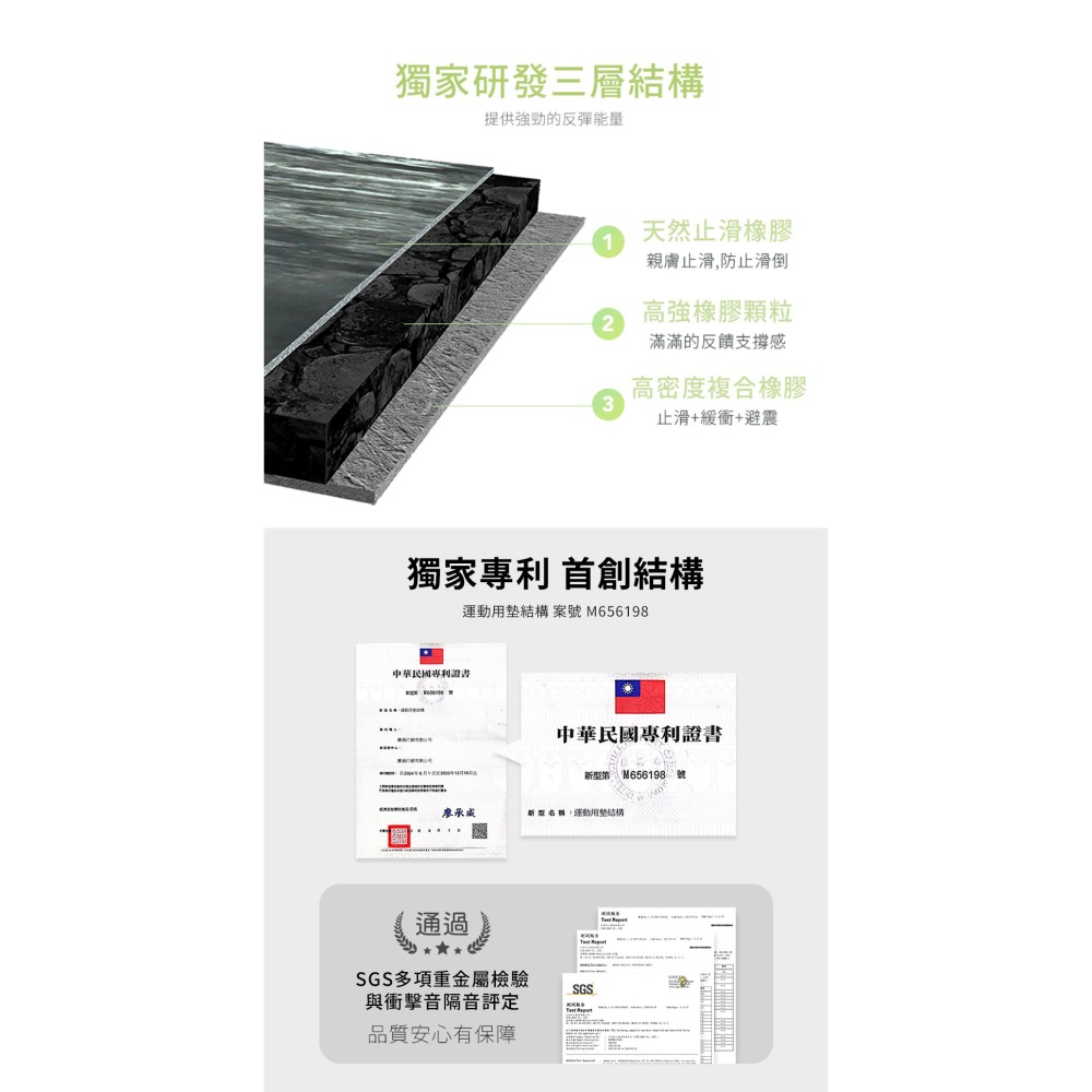 【LOTUS】台灣製避震緩衝超慢跑墊 跳繩墊 減震墊 緩衝墊 加厚 天然橡膠 1.2公分 宅配免運-細節圖5