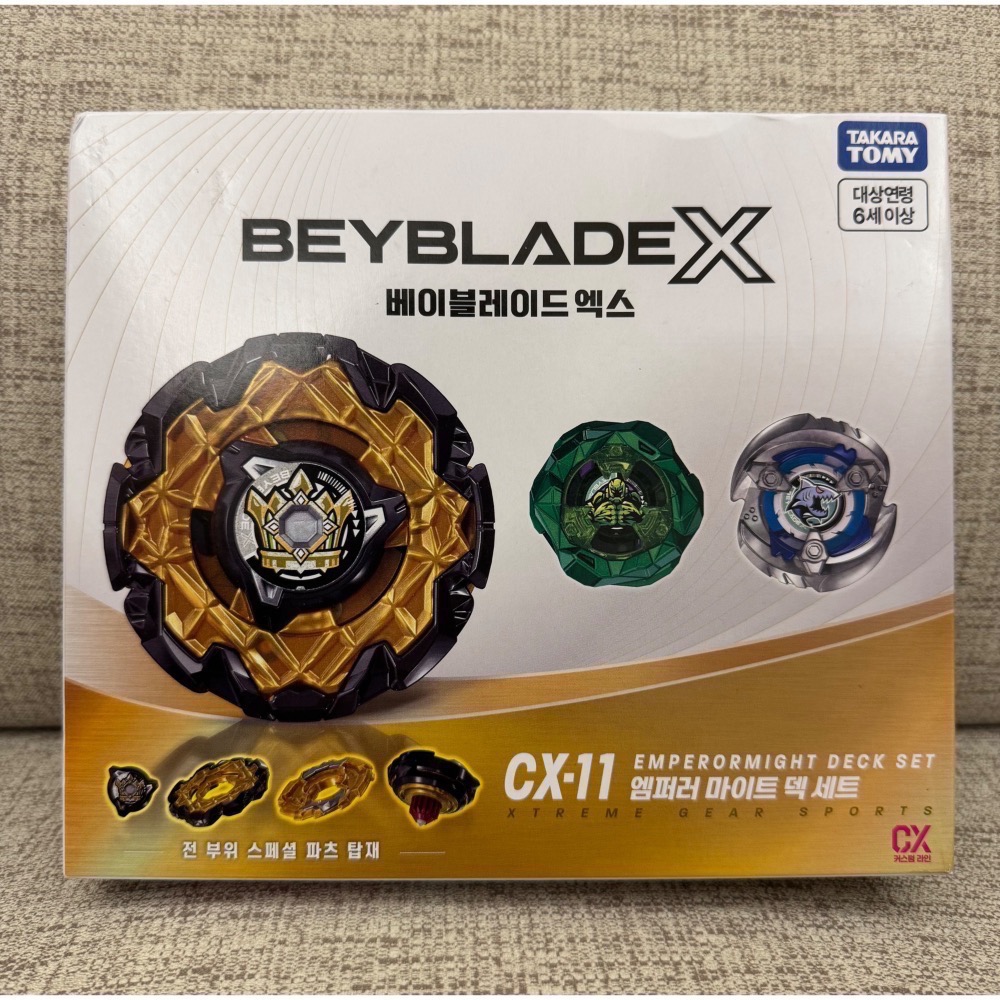 TAKARA TOMY】BEYBLADE X 戰鬥陀螺 CX-11 帝王威能 帝王徽章 Op軸 有QR 全新-細節圖3
