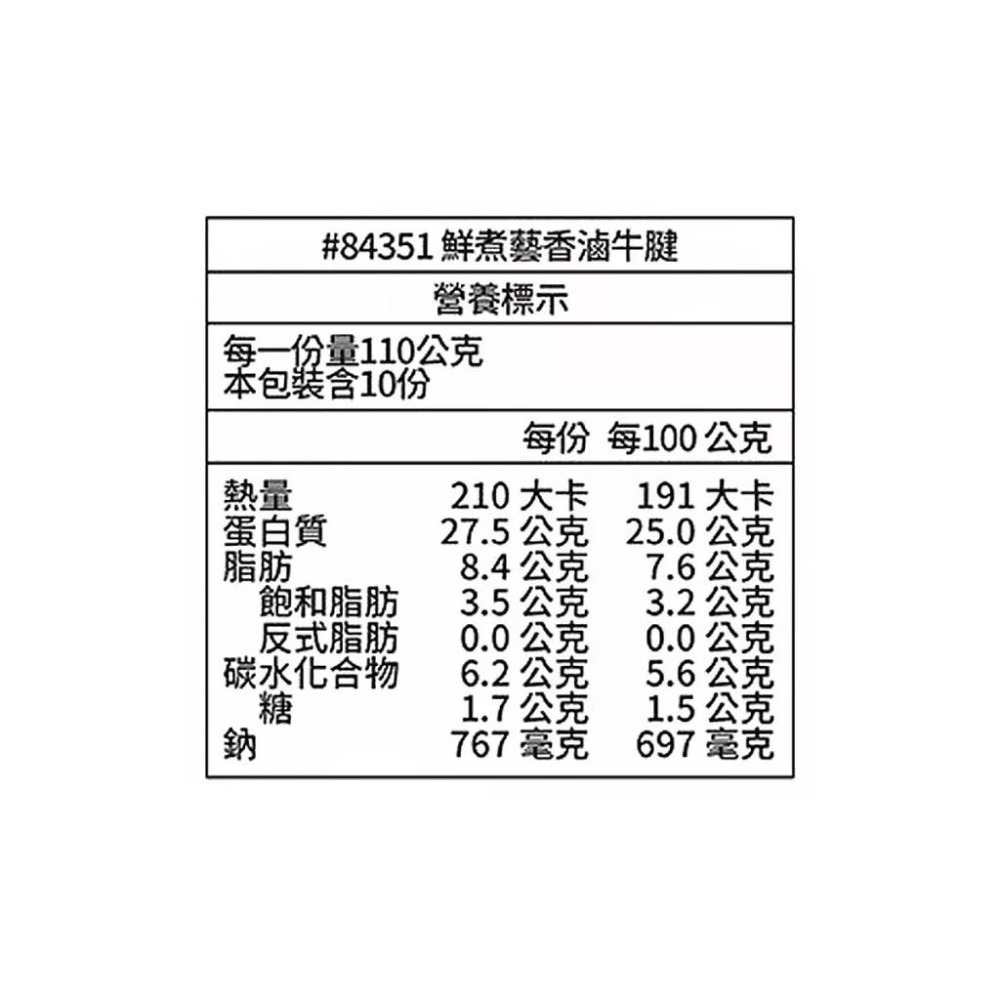 [Costco代購] 鮮煮藝 冷藏香滷牛腱 1公斤  商品編號:#84351-細節圖2