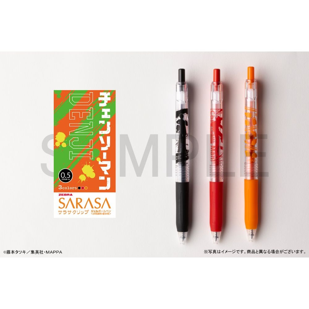 {2023年6月新發售} (日本製) Zebra 斑馬牌 Sarasa Clip 3色入 原子筆 鏈鋸人 0.5mm-細節圖2