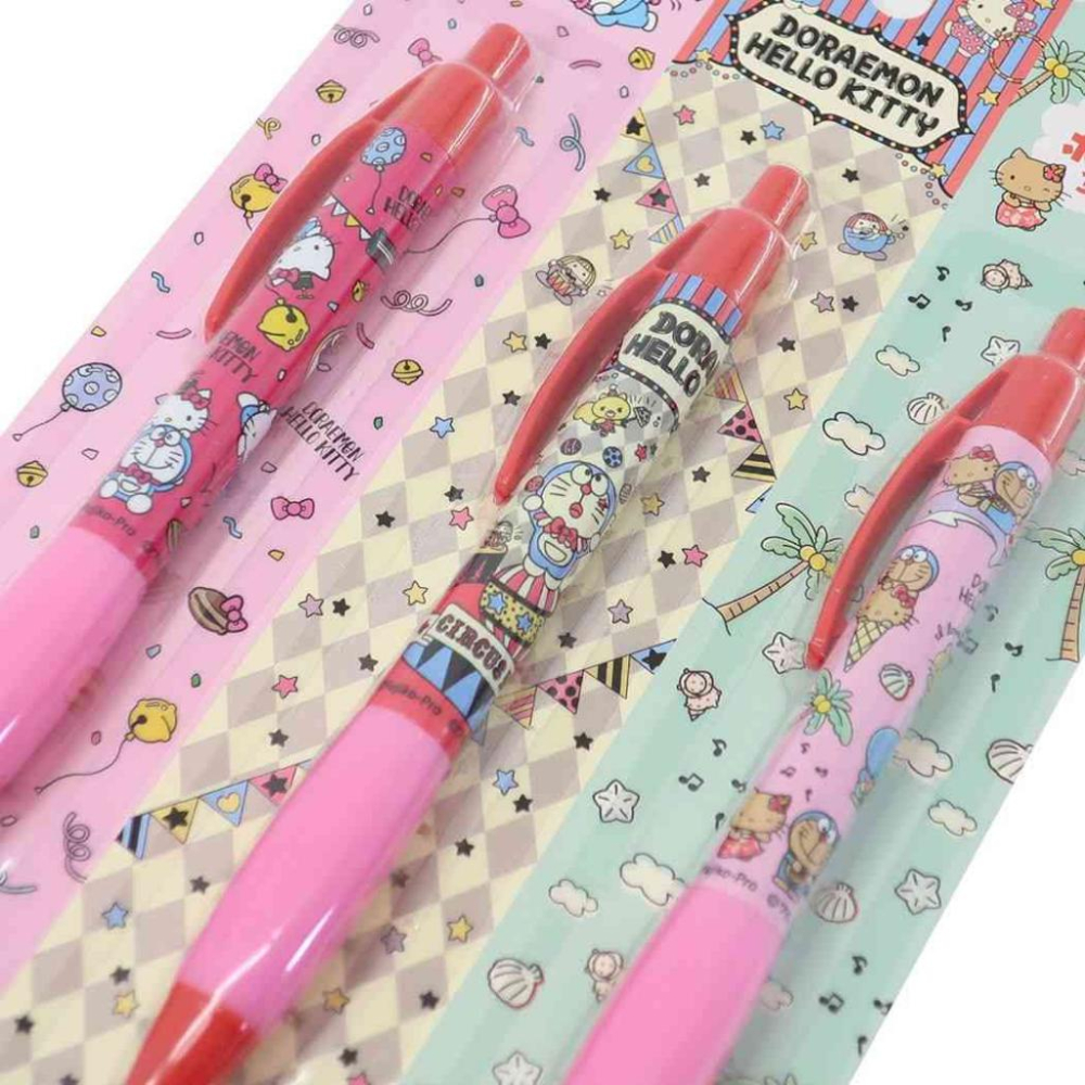 {與哆啦A夢和Hello Kitty合作設計} [日本帶回] Sanrio 三麗鷗 Fujiko Pro 原子筆 圓珠筆-細節圖2