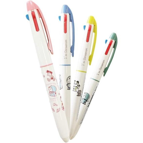 [日本製限定發售] koBARU 可巴魯 三色 原子筆 圓珠筆 哆啦A夢 小叮噹 叮噹 油性 0.5mm 4隻裝-細節圖2