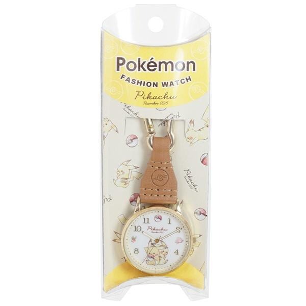[日本製造 中國組裝] 懷錶 合成皮革錶帶 附掛鉤 Pokemon 寶可夢 神奇寶貝 口袋怪獸 Pikachu 皮卡丘-細節圖2