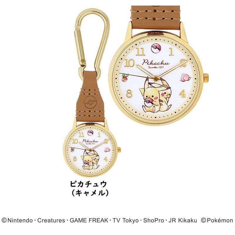 [日本製造 中國組裝] 懷錶 合成皮革錶帶 附掛鉤 Pokemon 寶可夢 神奇寶貝 口袋怪獸 Pikachu 皮卡丘-細節圖3