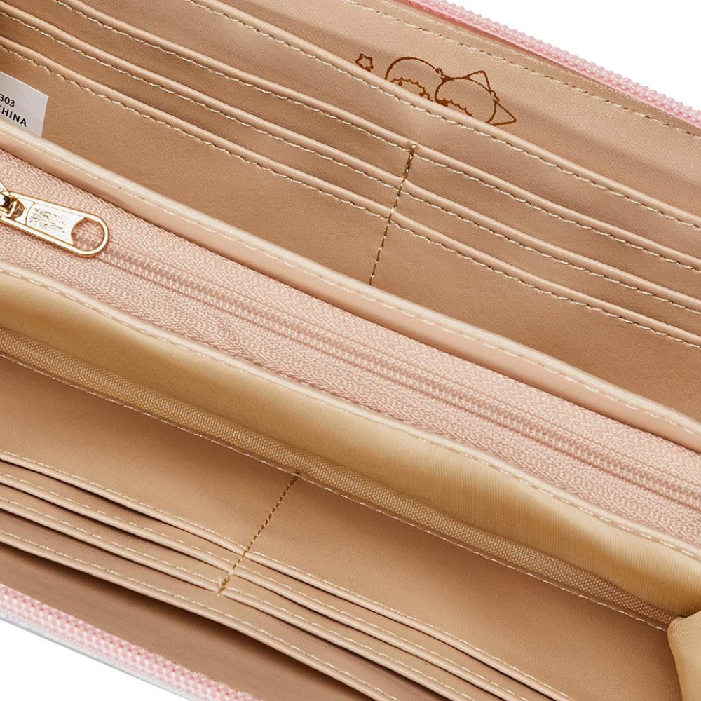 [日本帶回] Sanrio 三麗鷗 斜紋皮革 女用皮夾 長夾 錢包 零錢包 Little Twin Stars 雙子星-細節圖4