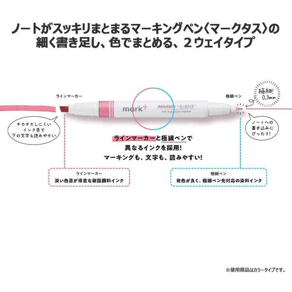 [日本製] Kokuyo 國譽 Mark Plus 5色入 雙頭 螢光筆 Two Way Color Marker 現貨-細節圖5