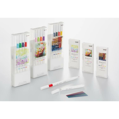 [2021年9月新商品] uni 三菱 Emott 4色入 彩色自動鉛筆 手帳筆 耐水性 附筆芯 共三款 0.9mm