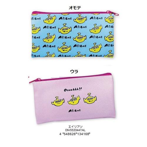 [日本帶回] Disney 迪士尼 斜紋皮革 扁平型 鉛筆袋 筆袋 收納包 化妝包 奇奇蒂蒂 / 玩具總動員 三眼怪-細節圖3