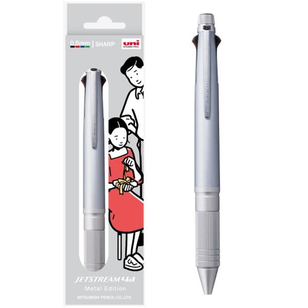 [日本製] uni 三菱 Jetstream 4色原子筆+自動鉛筆 鋁製握柄 可抵抗汗水和汙垢 聯名 金安亮 0.5mm-細節圖4