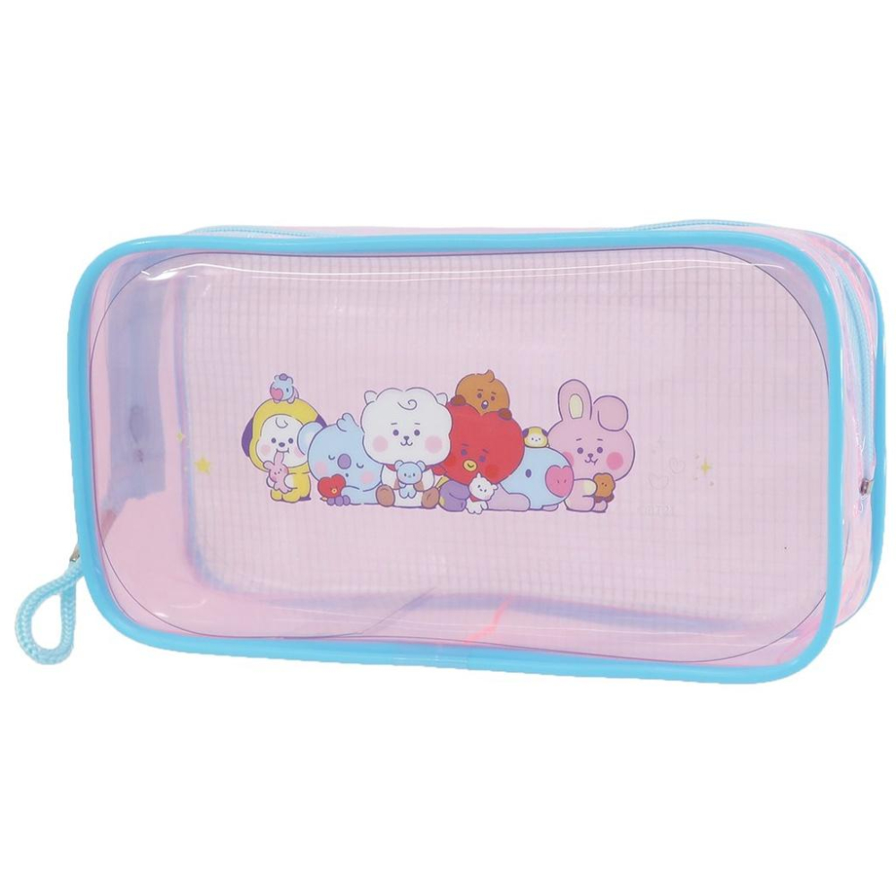 [日本帶回] 透明 鉛筆盒 鉛筆袋 筆袋 收納包 化妝包 Line Friends BT21 宇宙明星 開學用品 文青-細節圖2
