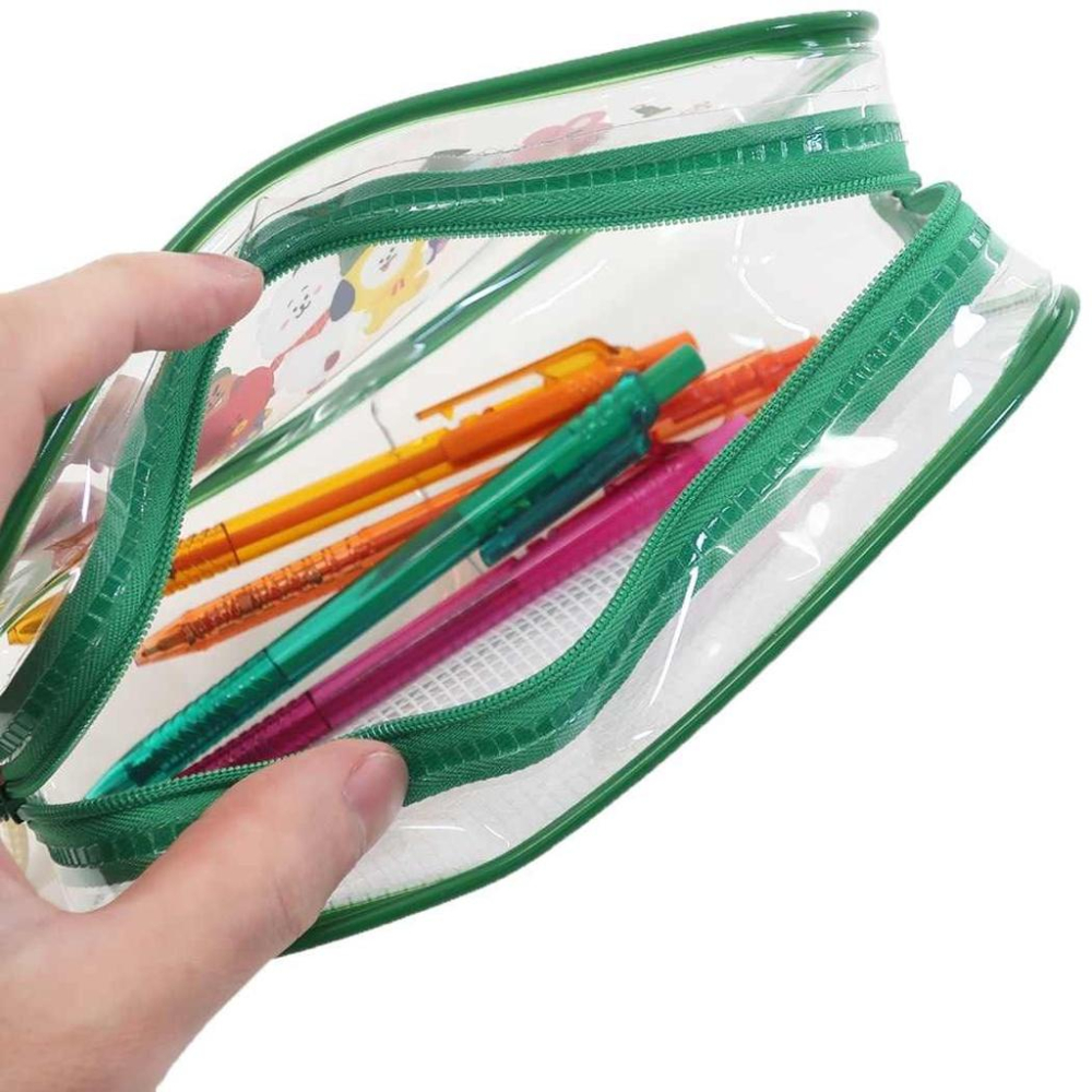 [日本帶回] 透明 鉛筆盒 鉛筆袋 筆袋 收納包 化妝包 Line Friends BT21 宇宙明星 開學用品 文青-細節圖6