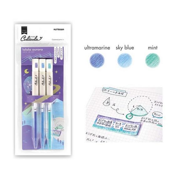 [日本製] Kutsuwa Culicule 3色入 粉彩色鉛筆 色鉛筆 旋轉伸縮設計 可使用橡皮擦擦拭 便於隨身攜帶-細節圖6