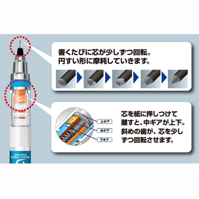[日本製] uni 三菱 Kuru Toga 旋轉自動鉛筆 自動筆 橡膠握柄 唐老鴨 奇奇蒂蒂 小熊維尼 0.5mm-細節圖4