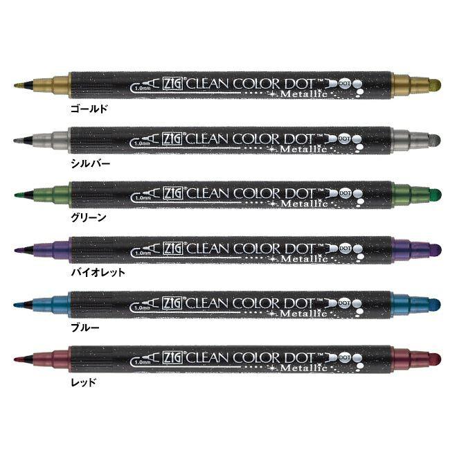 [日製] 日本吳竹 6色入雙頭點點筆 金屬色 水性 ZIG CLEAN COLOR DOT 色筆畫筆彩色筆麥克筆螢光筆-細節圖5