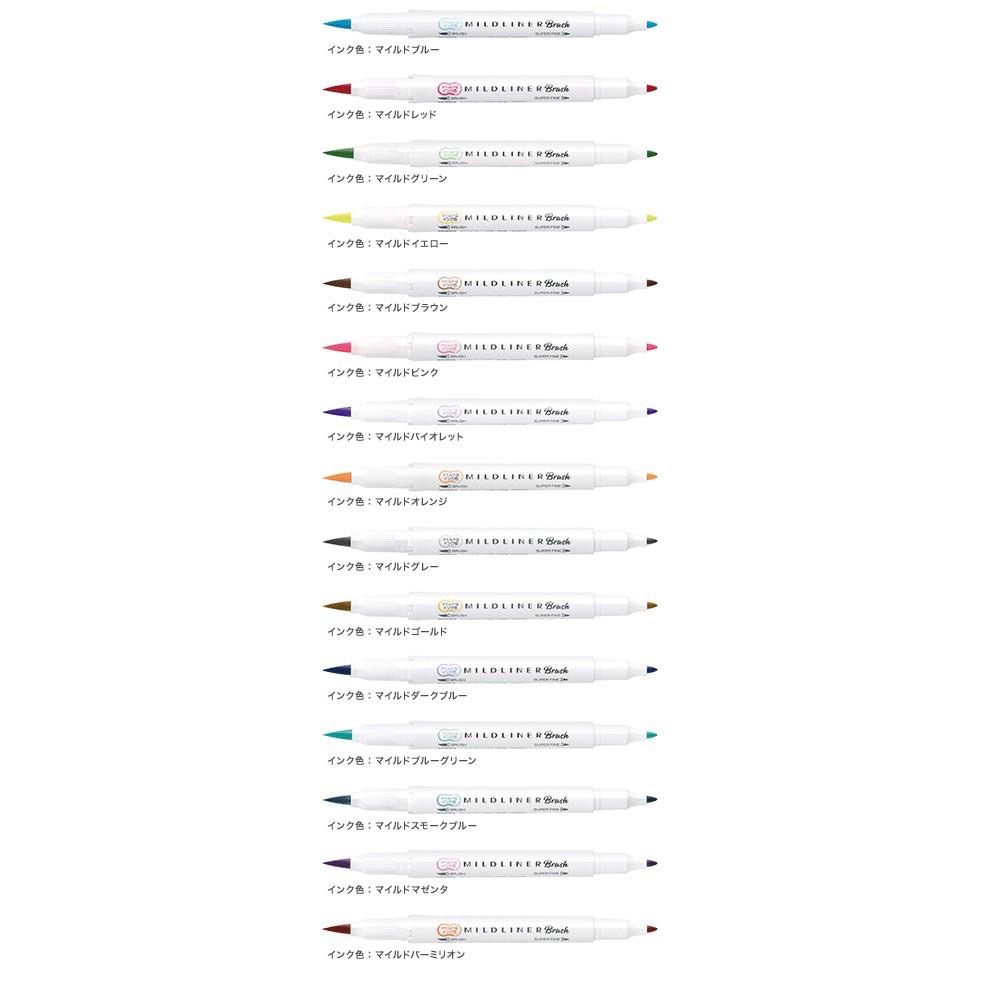 [日本製] Zebra 斑馬牌 MILDLINER Brush 雙頭 螢光筆 細字筆 色筆 MARKER 軟頭 水性顏料-細節圖3