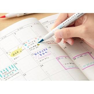 [日本製] Zebra 斑馬牌 MILDLINER Brush 雙頭 螢光筆 細字筆 色筆 MARKER 軟頭 水性顏料-細節圖7