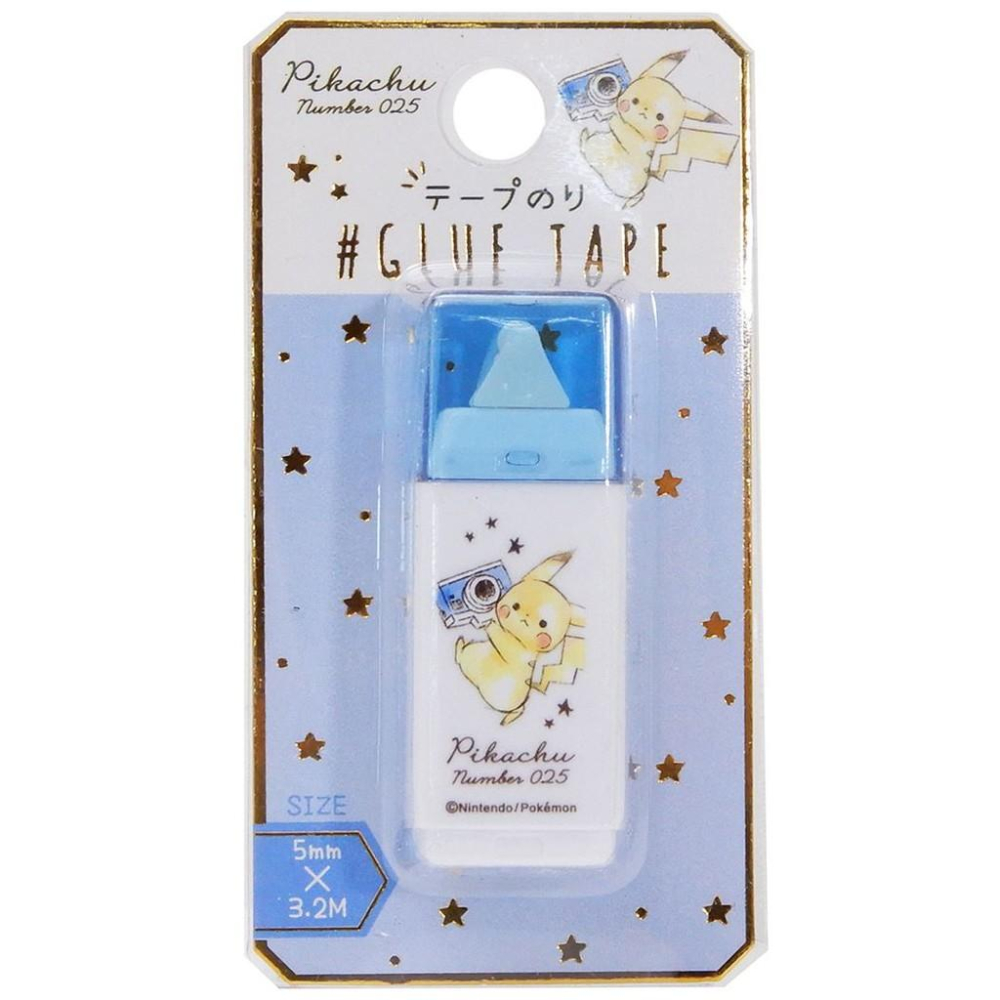 [日本帶回] Kamio Japan 皮卡丘 Glue Tape 迷你修正帶 雙面膠立可帶 Nintendo 任天堂-細節圖3