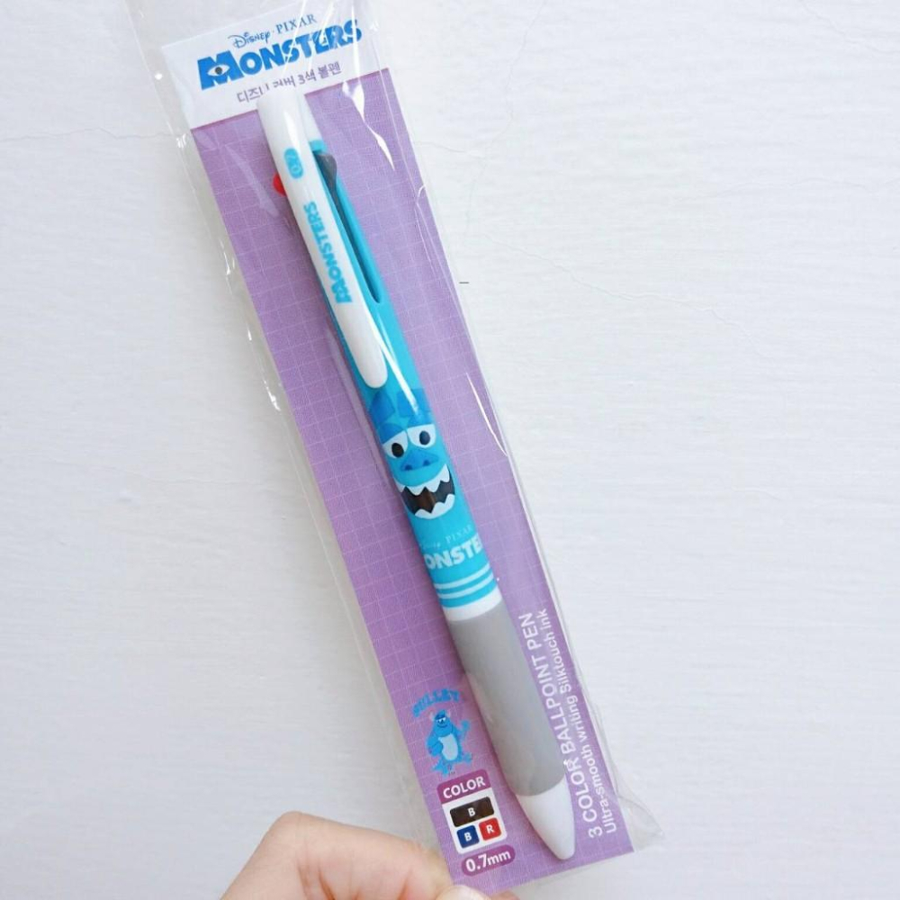 [韓國製]迪士尼 怪獸電力公司 3色原子筆 3色筆 圓珠筆 韓國大創 Disney 毛怪 大眼仔 0.7mm-細節圖6