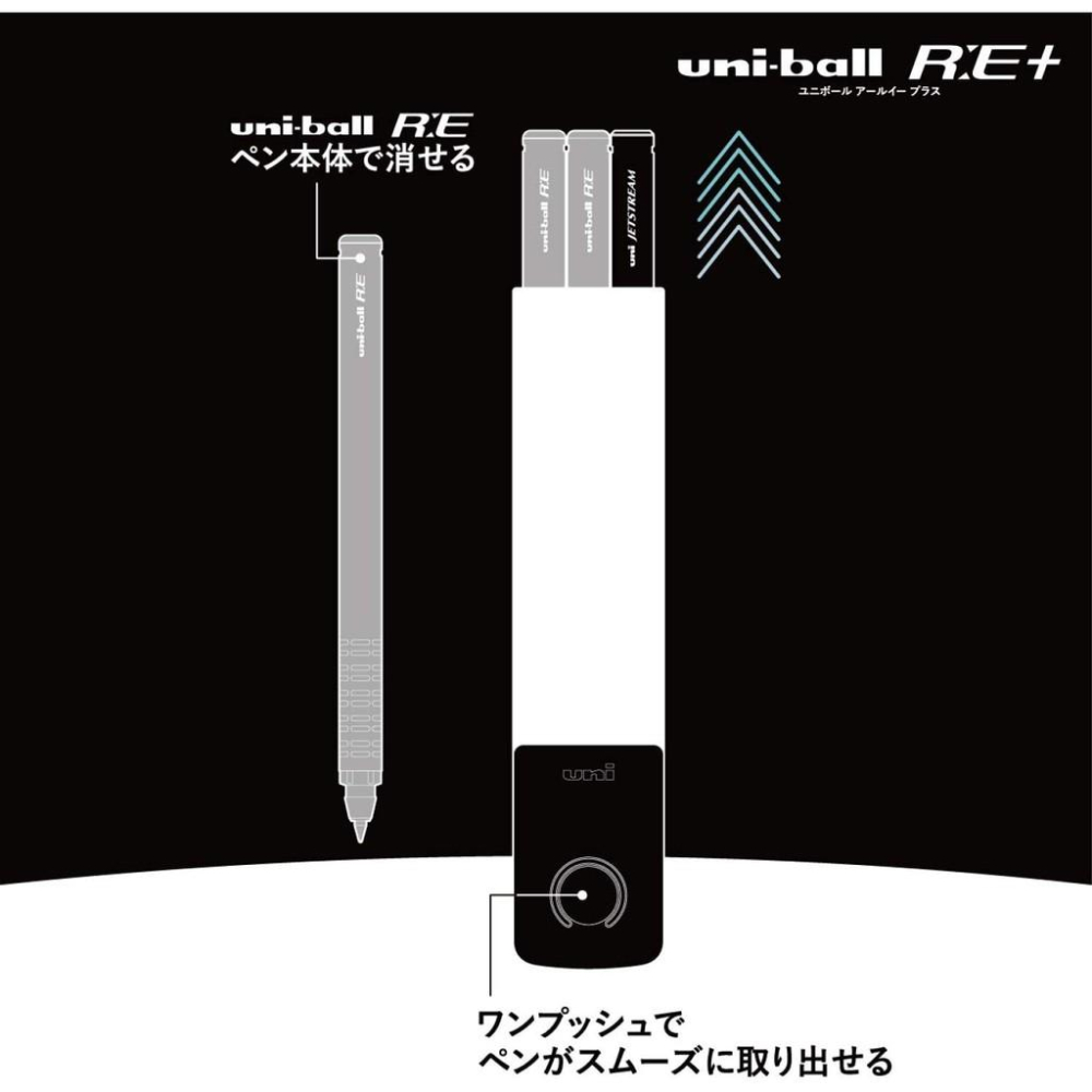 [日製] uni 三菱 uni-ball R:E 擦擦筆+原子筆 溜溜筆 3+1 套組 JETSTREAM 0.5mm-細節圖8