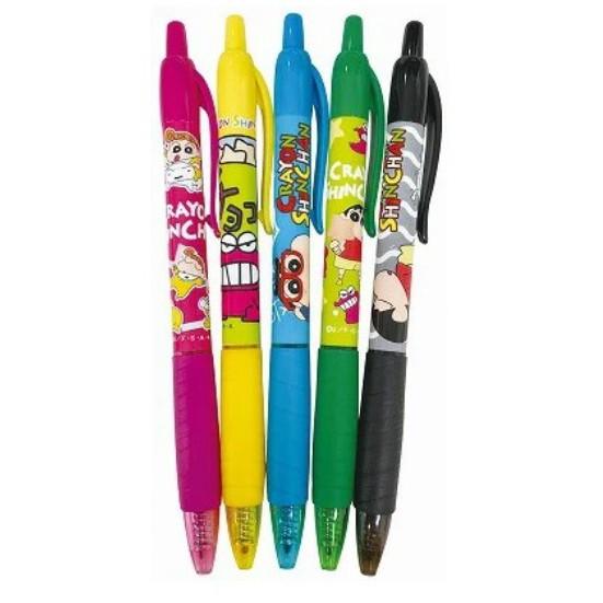 [日本帶回] 5色入 原子筆 溜溜筆 圓珠筆 中性筆 CRAYON SHINCHAN 蠟筆小新 水性顏料 0.7mm-細節圖9