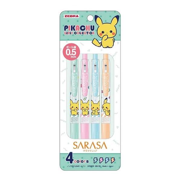 [日本製] ZEBRA SARASA CLIP 4色入 原子筆圓珠筆 皮卡丘 寶可夢 神奇寶貝 哆啦A夢 小叮噹 日版-細節圖2
