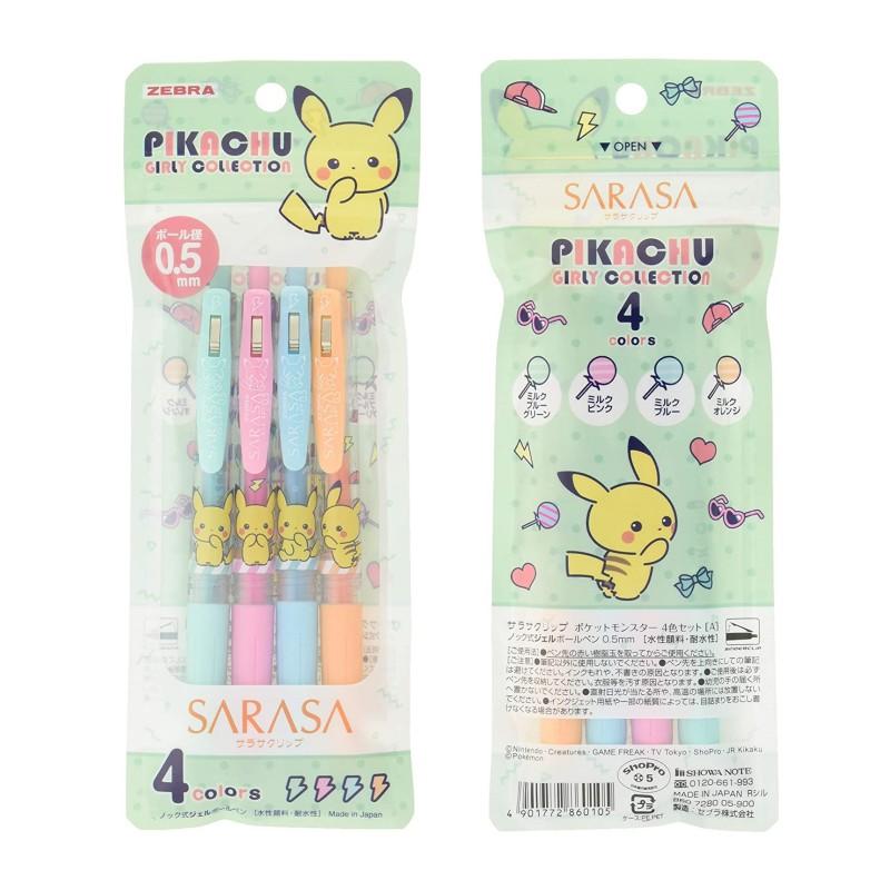 [日本製] ZEBRA SARASA CLIP 4色入 原子筆圓珠筆 皮卡丘 寶可夢 神奇寶貝 哆啦A夢 小叮噹 日版-細節圖3