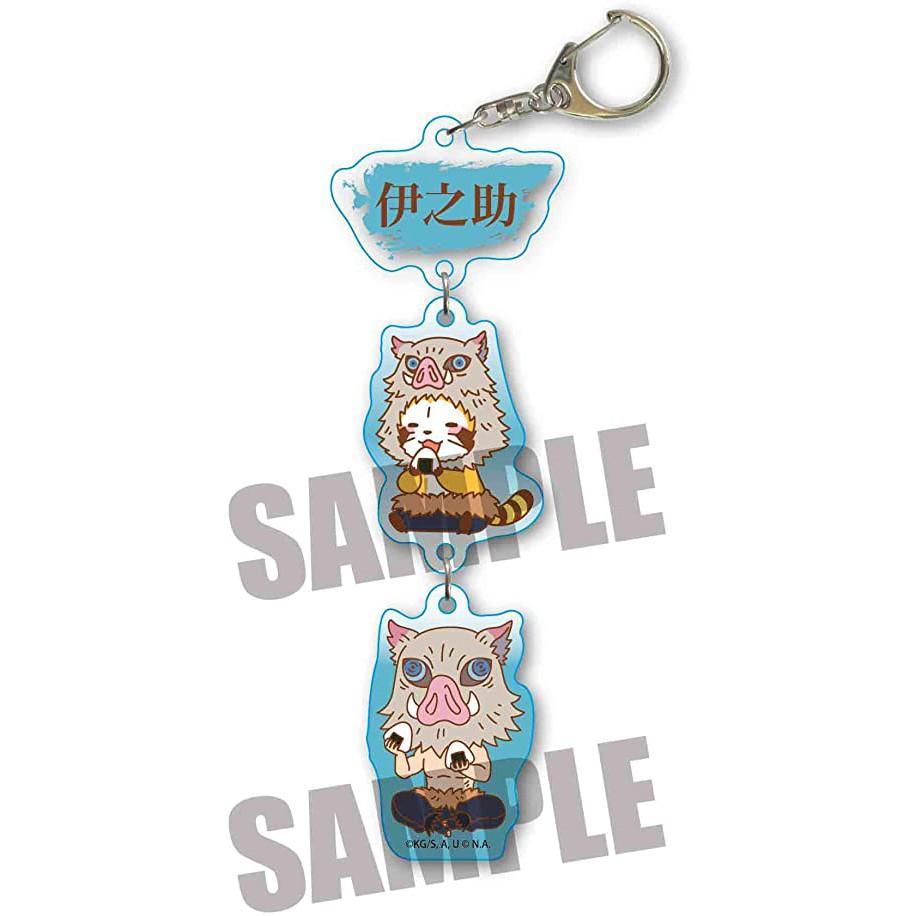 [日本製] 鬼滅之刃 Rascal聯名 小浣熊 壓克力吊飾 串串鑰匙圈D字扣 Q版 禰豆子 炭治郎 善逸 義勇 動漫周邊-細節圖3