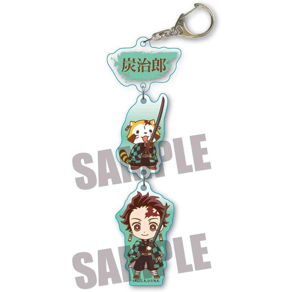 [日本製] 鬼滅之刃 Rascal聯名 小浣熊 壓克力吊飾 串串鑰匙圈D字扣 Q版 禰豆子 炭治郎 善逸 義勇 動漫周邊-細節圖5