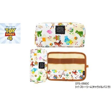 [日本帶回] Disney 迪士尼 Beiiows 多功能收納包 收納包 化妝包 刷具包 皮革 米奇&米妮 玩具總動員-細節圖3