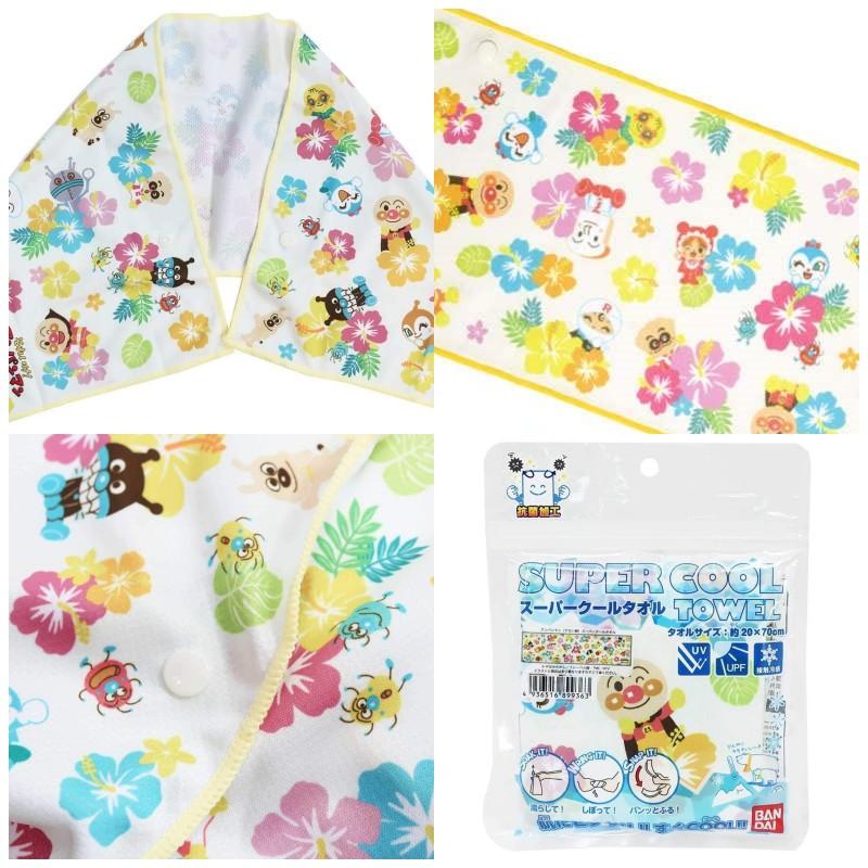 [日本帶回] BANDAI 涼感毛巾 運動毛巾 抗UV 抗菌 接觸涼感 麵包超人 哆啦A夢 小叮噹 三麗鷗 日本正貨-細節圖5