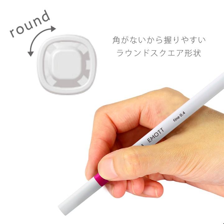[日本製] uni 三菱 EMOTT 水性簽字筆 耐水性色筆 彩色筆 初夏限定 5色入 0.4mm-細節圖8