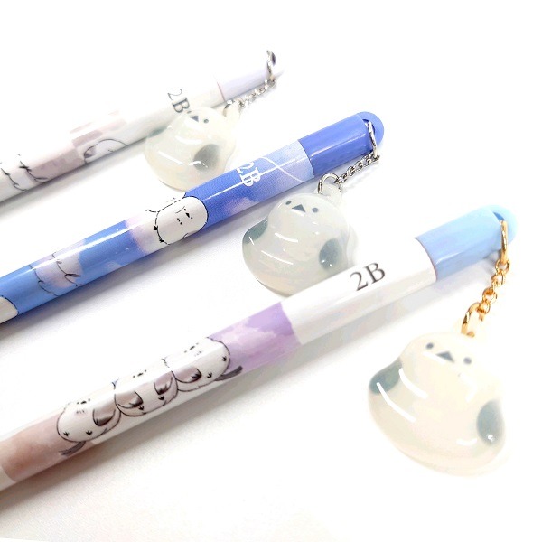 [2024年8月最新款] (日本帶回) 圓軸 原木 木頭 鉛筆 吉祥物 銀喉長尾山雀 雪之妖精 雪精靈 第三彈 2B-細節圖3