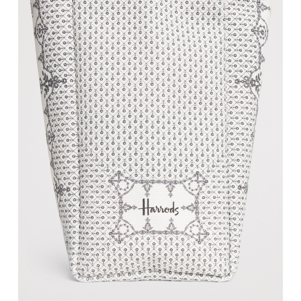 【HF】Harrods英國代購 正品 哈洛德百貨 2026新款 蕾絲珠寶花卉印花手提包 高貴優雅購物袋 手提女包通勤小包-細節圖4