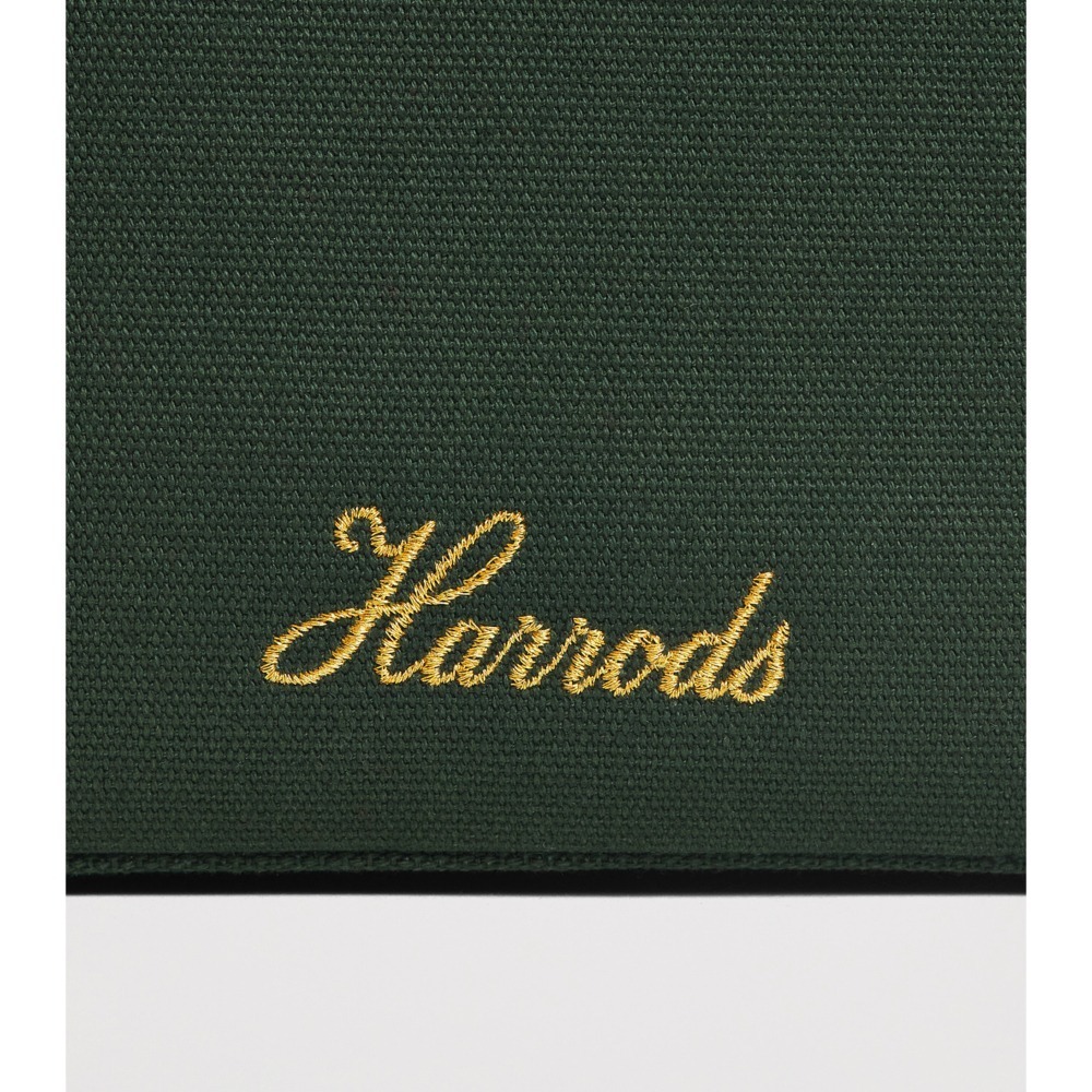 【HF】Harrods英國代購 正品 哈洛德百貨 2026新款 騎馬布章圖案重磅厚帆布燙金Logo手提包 辦公通勤手提袋-細節圖4