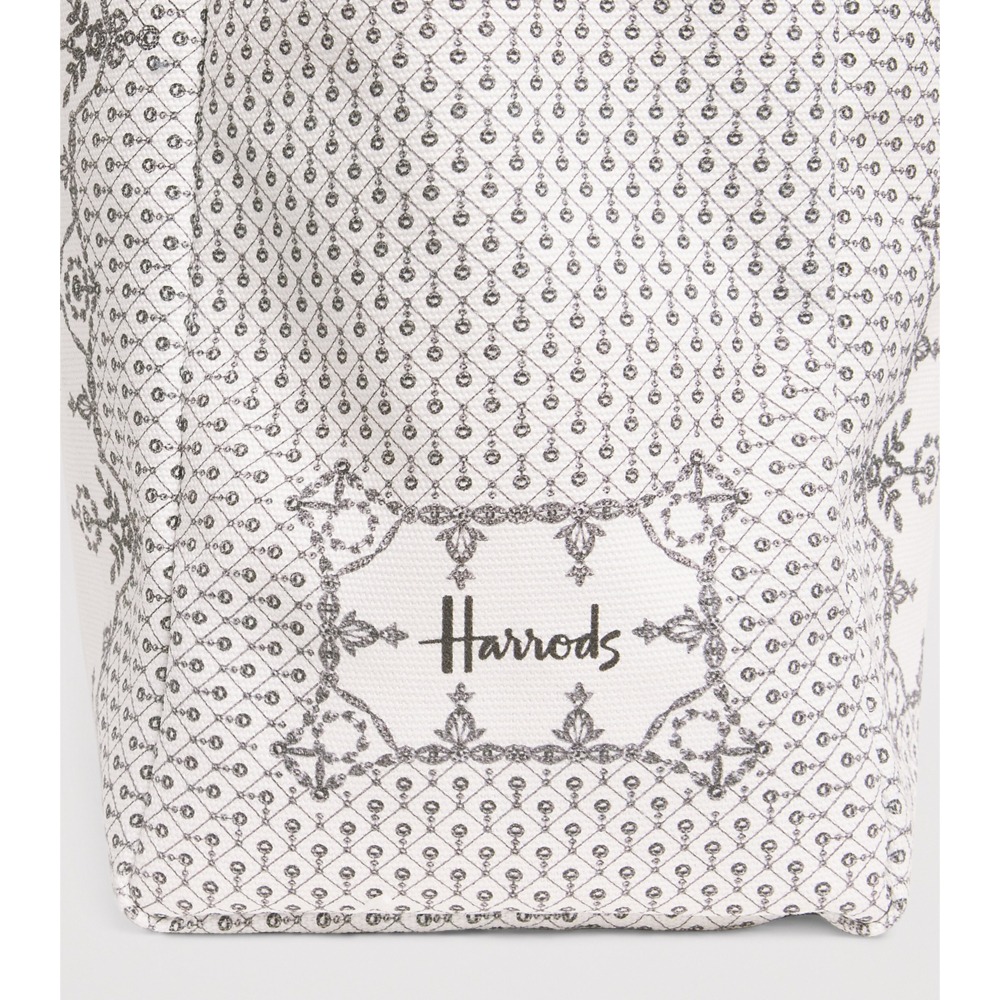 【HF】Harrods英國代購 正品 哈洛德百貨 2026新款 蕾絲珠寶花卉印花手提包 高貴優雅購物袋 肩背女包通勤-細節圖5