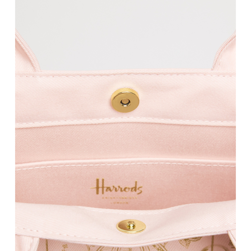 【HF】Harrods英國代購 正品 哈洛德百貨 皇家藍燙金刺繡建築厚帆布手提包 英國高貴女包 購物包 購物袋-細節圖9