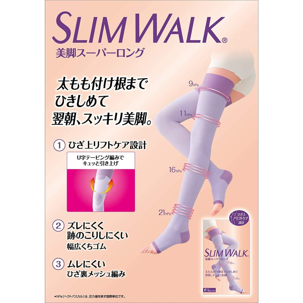 木木林｜現貨🔥日本  SLIMWALK 孅伶 美腿襪 壓力襪 涼感 美脚 膝上 大腿 包臀🔥-細節圖2