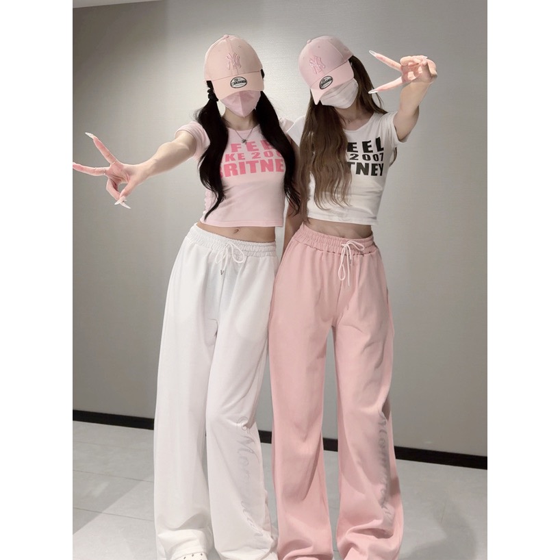 MISAKI日貨🌸GRL 水鑽標誌闊腿褲[fu441]-細節圖7