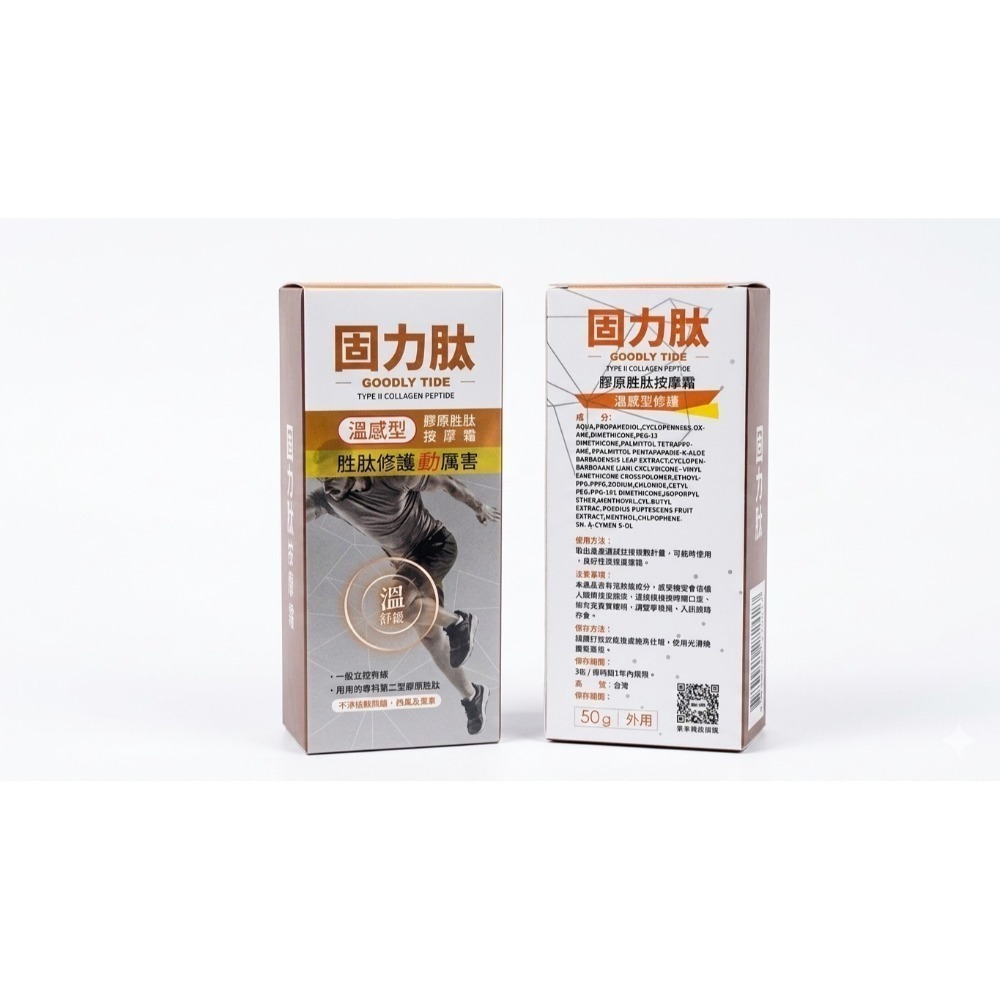 【限時購】宬欣健康生活館-固力肽高濃度膠原胜肽按摩霜 專利胜肽ICPPX®(50g)運動溫.涼感 台日專利隱形護具-規格圖7